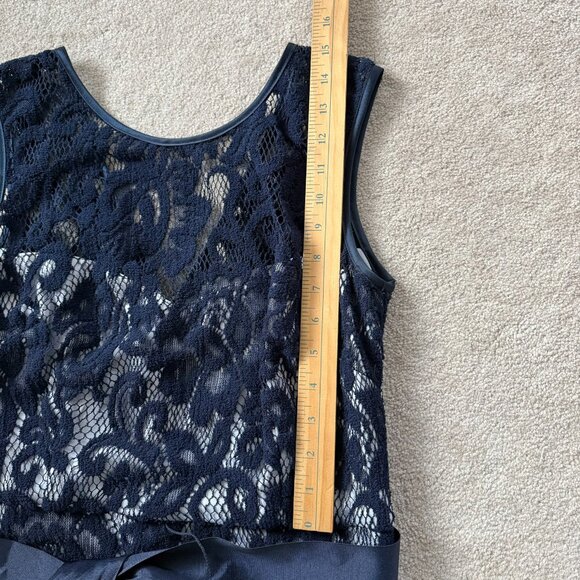 Betsy & Adam Lace Blue Floral Evening Dress Prom Homecoming Sz 10 - Picture 10 of 10